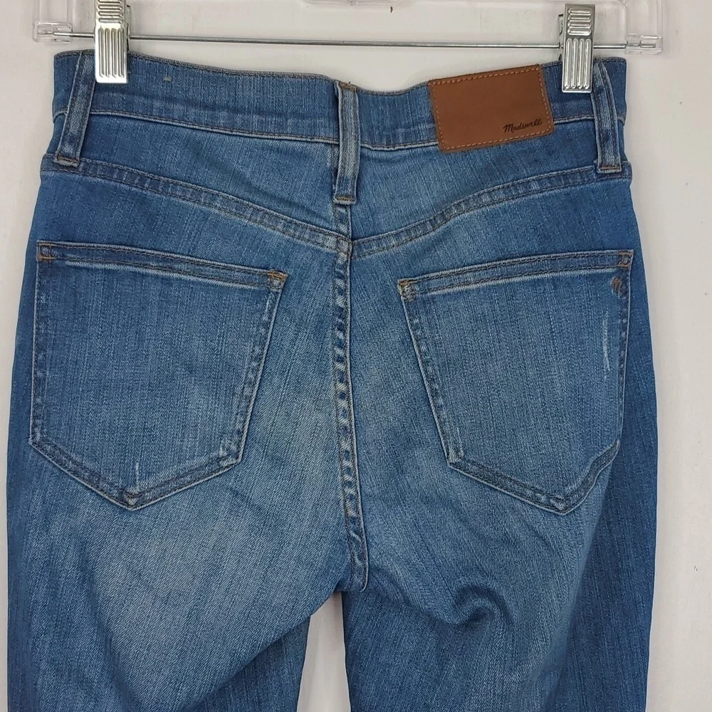Madewell Skinny Skinny Jeans 9 Inch High Riser Ripped Knee Distressed Womens 24 - Picture 4 of 10